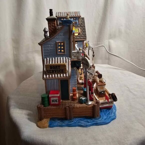 Lemax Christmas Village Dockside Bait and Tackle Building - Picture 3 of 6